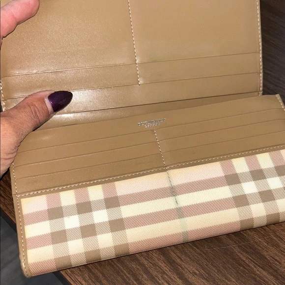 Burberry Beige and Brown Plaid Clutch